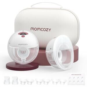 Momcozy M5 Hands-Free Wearable Breast Pump Double-Sealed 2-Pack Cozy Red